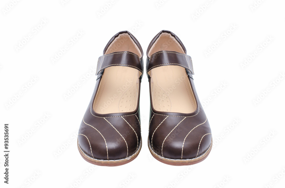Woman leather shoes isolated over white background Woman leather shoes isolated over white background