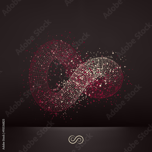 Infinity symbol. Abstract 3d design element, emblem. Vector illu