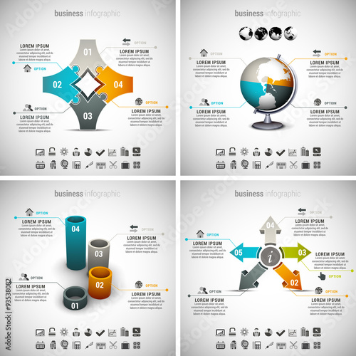 4 in 1 Business Infographics