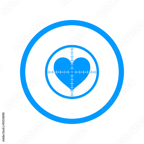 crosshair icon with a heart.