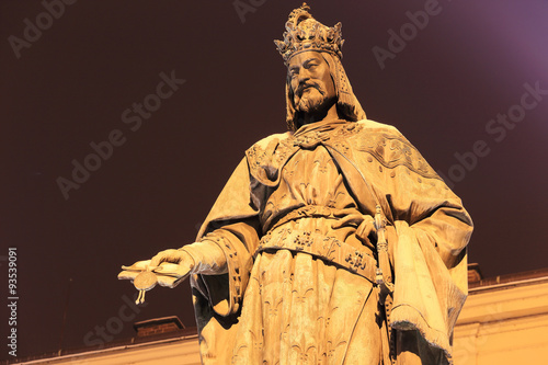 Statue of the Czech King Charles IV. in Prague, Czech Republic photo