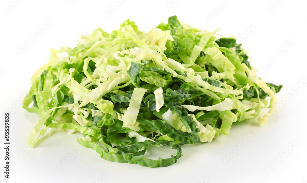 Cut savoy cabbage isolated on white Cut savoy cabbage isolated on white