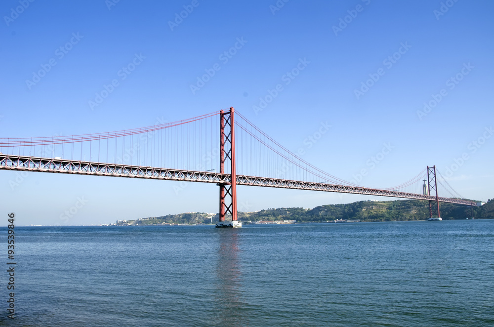 bridge of 25th April over river Tajo, Portugal