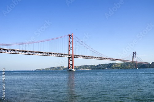 bridge of 25th April over river Tajo, Portugal