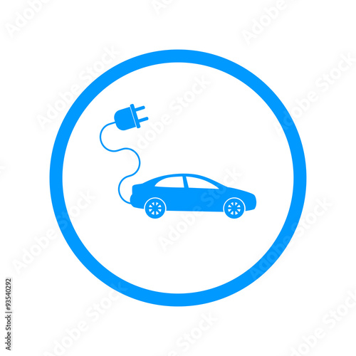 electric car icon. Flat design style