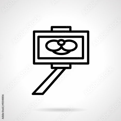 Simple line selfie stick vector icon