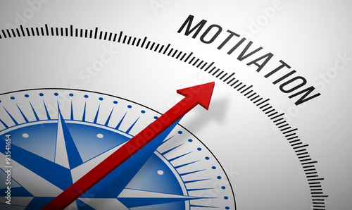 3D rendering of a compass with a Motivation icon.