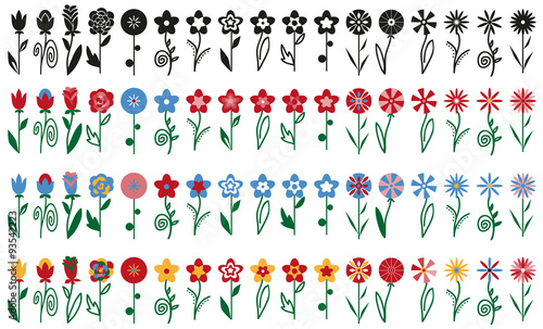 flowers on stalks icons