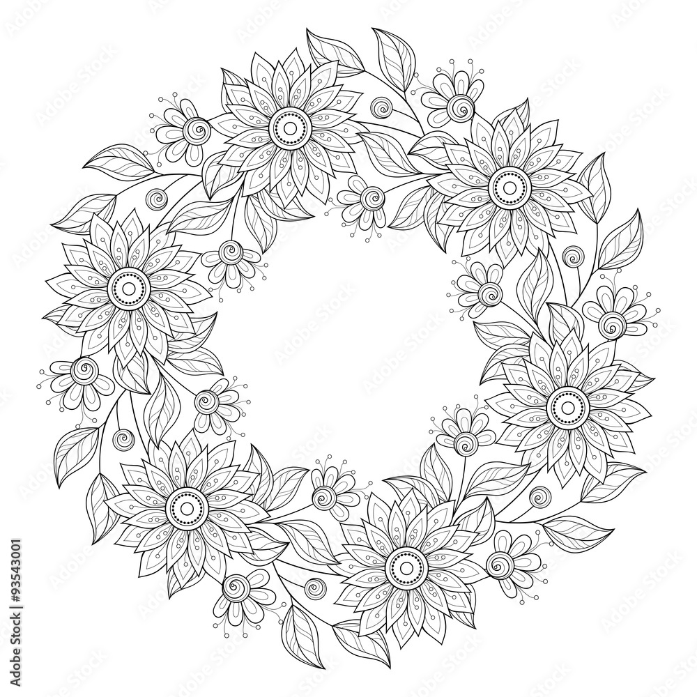 Vector Monochrome Floral Background Vector Monochrome Floral Background