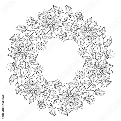 Vector Monochrome Floral Background