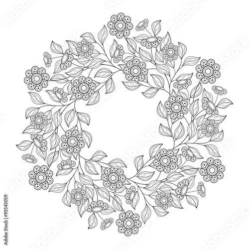 Vector Monochrome Floral Background