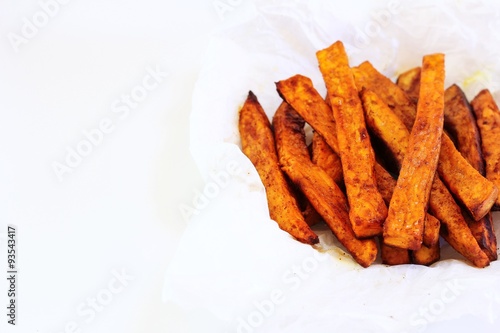 Sweet potato fries, selective focus photo