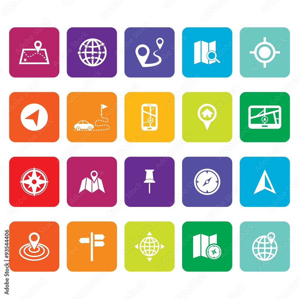 Location icons. Map icons. Navigation icon. Vector Illustration.