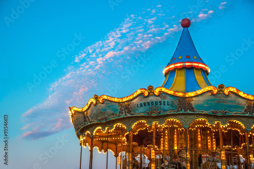 Carousel up on Mount Tibidabo, Barcelona, Spain.