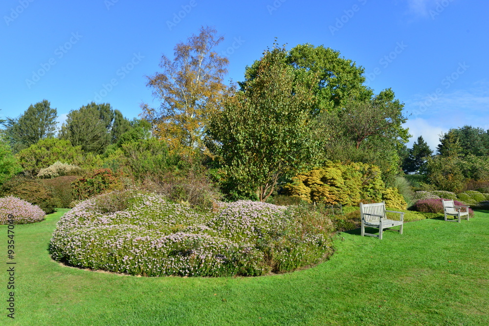 An English country garden in Autumn,/Fall