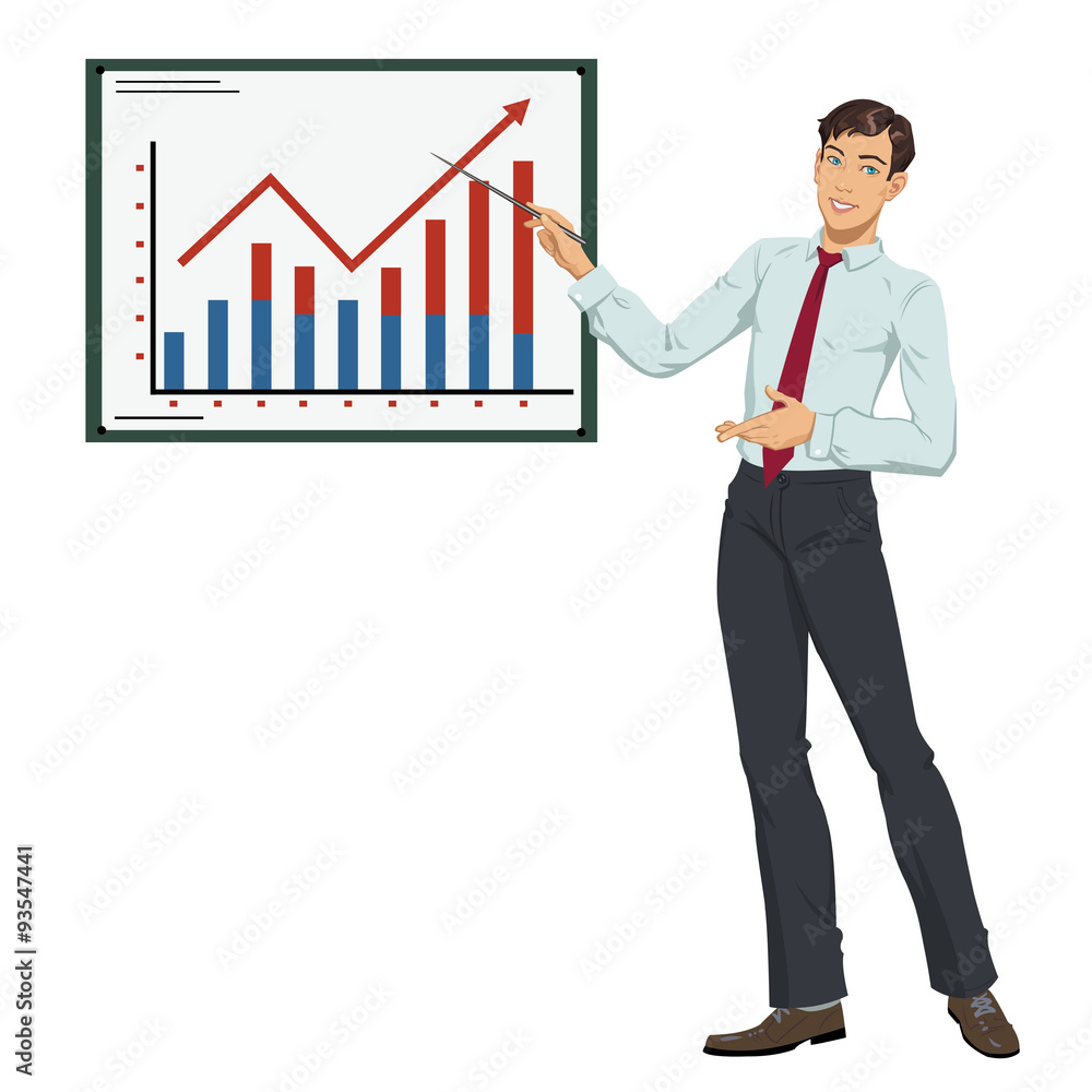 Businessman showing presentation Businessman showing presentation