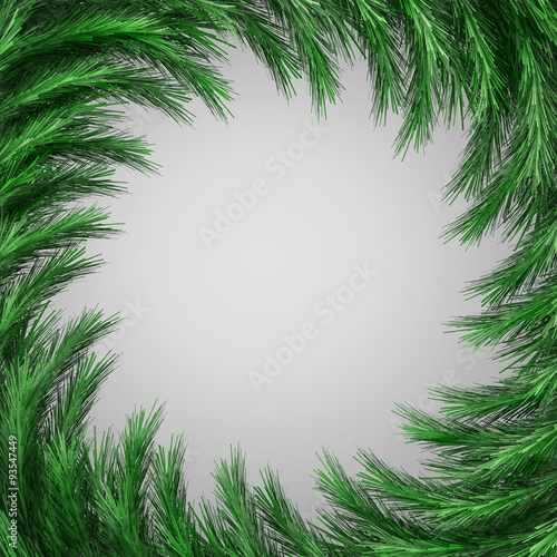 Christmas green framework isolated on gray background