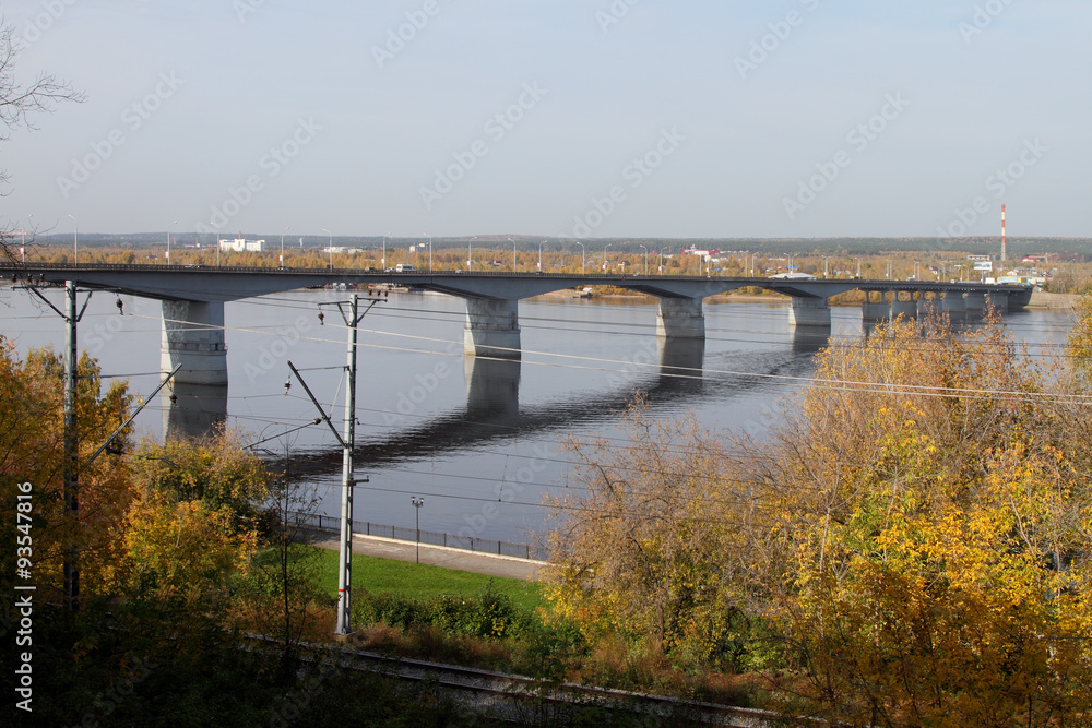 Road bridge in the city of Perm.