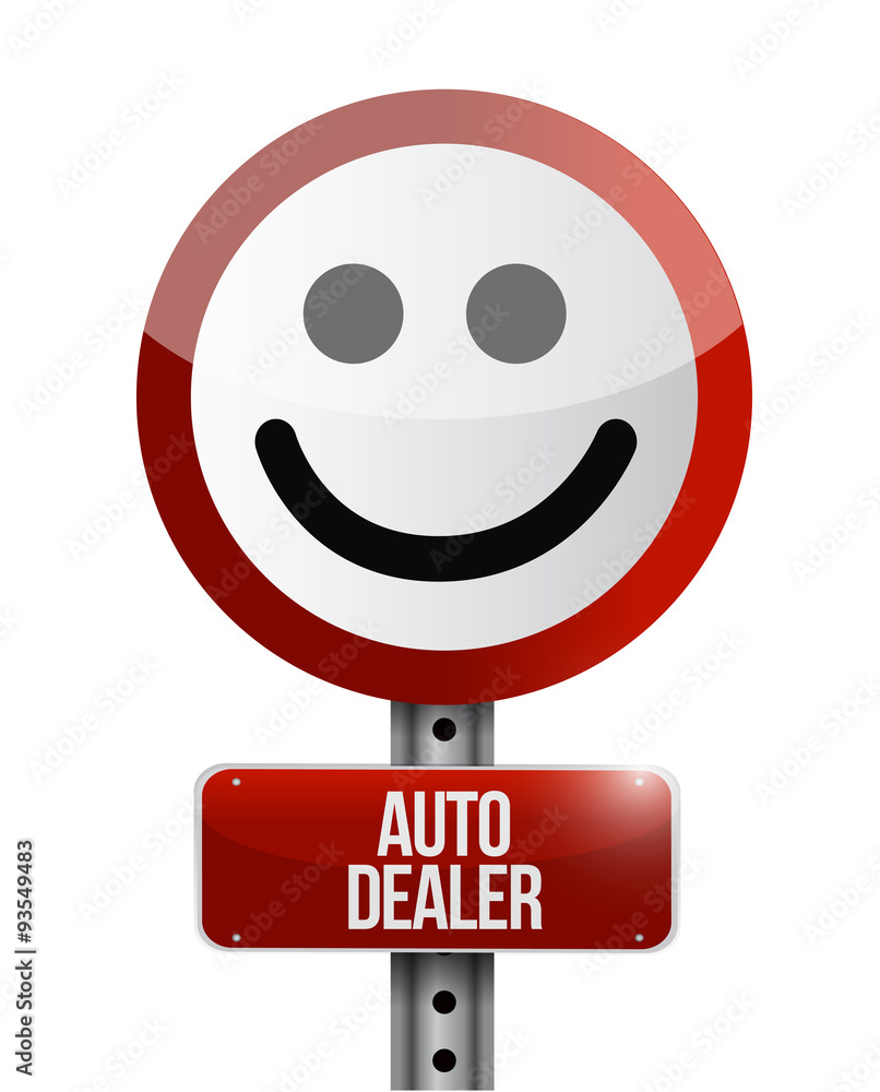 Fototapeta premium auto dealer happy face sign concept