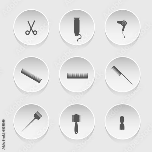 hairdressing icons vector