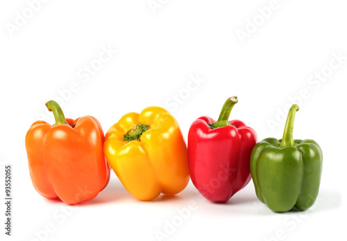 Row of sweet peppers
