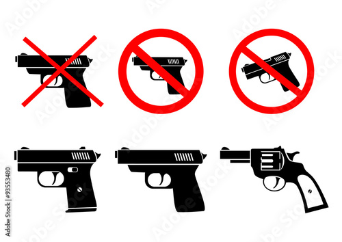 Weapon icons on white background