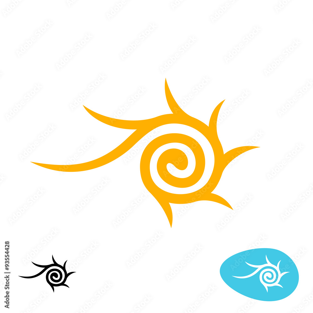 Obraz premium Sun tribal spiral logo