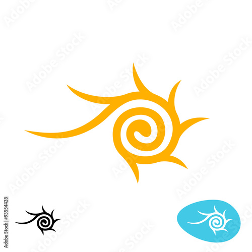 Sun tribal spiral logo