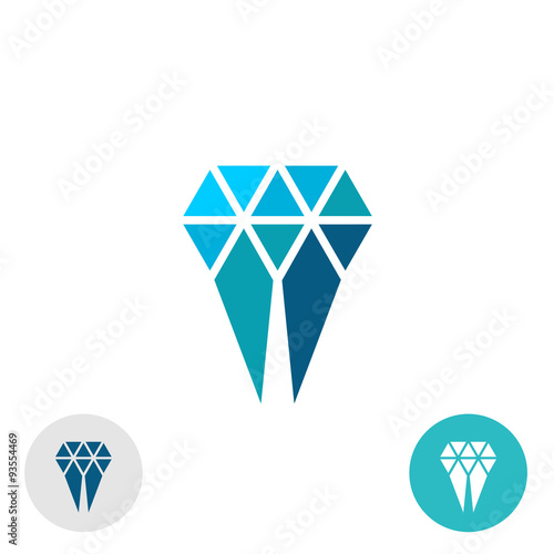 Diamond molar simple logo. Triangle particles style sign.