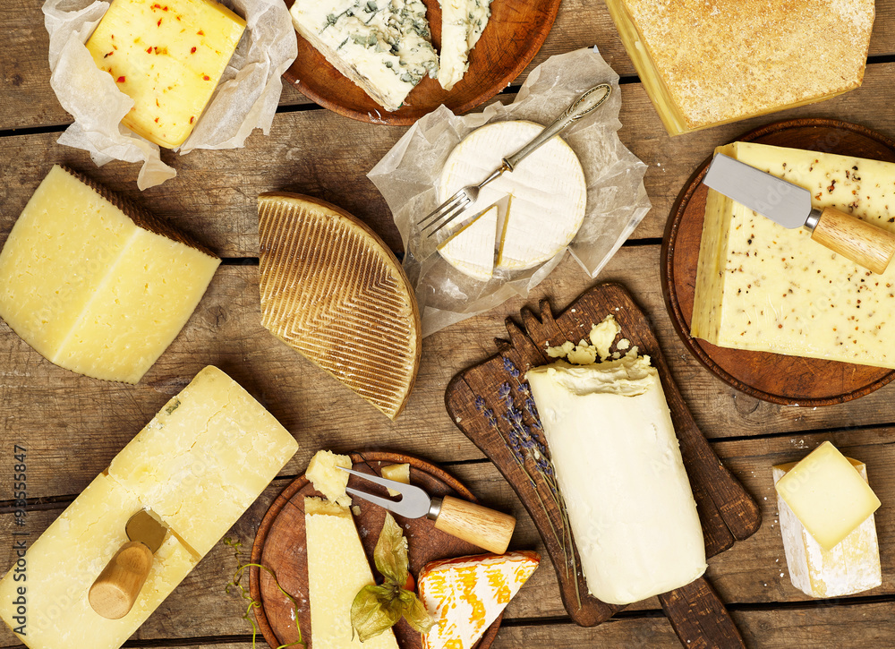 Various types of cheese