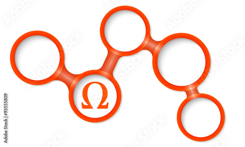 Abstract circular frames for your text and omega symbol