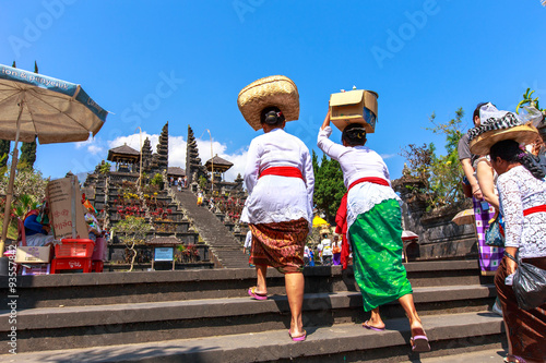 Bliness woman bear the offering for celebration to god in Beskih