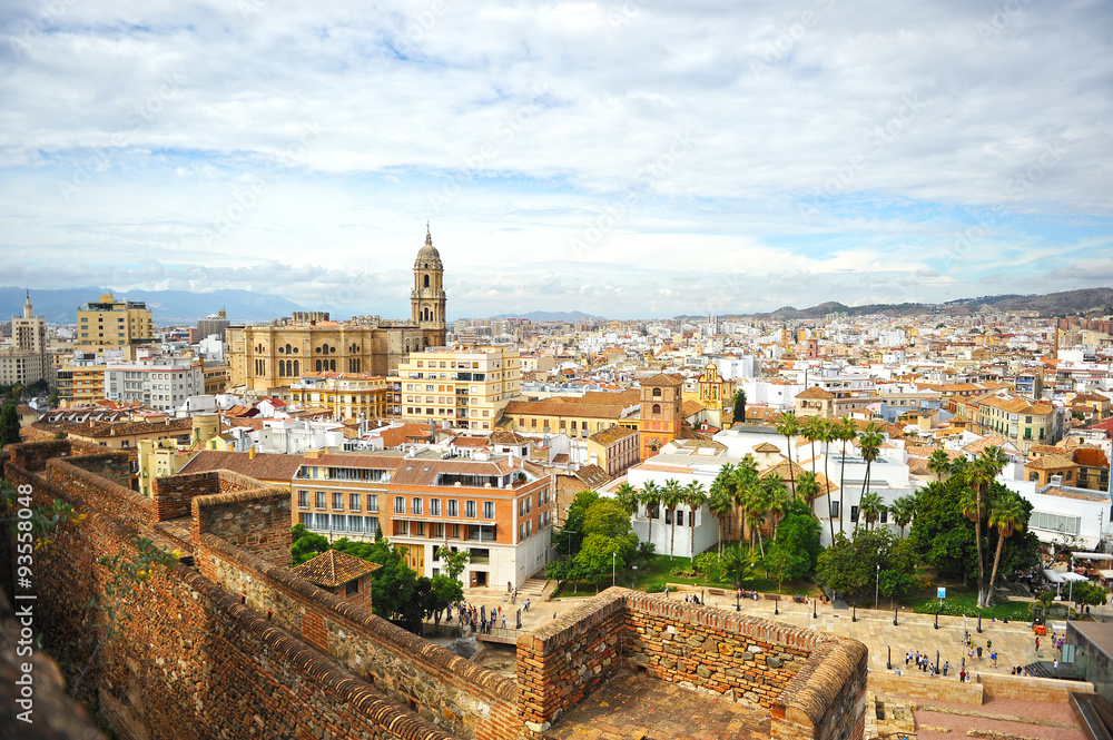Vista panorámica de Málaga desde la Alcazaba, España
