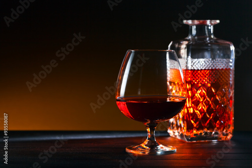 Snifter with brandy photo