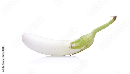 White eggplant isolated on a white background