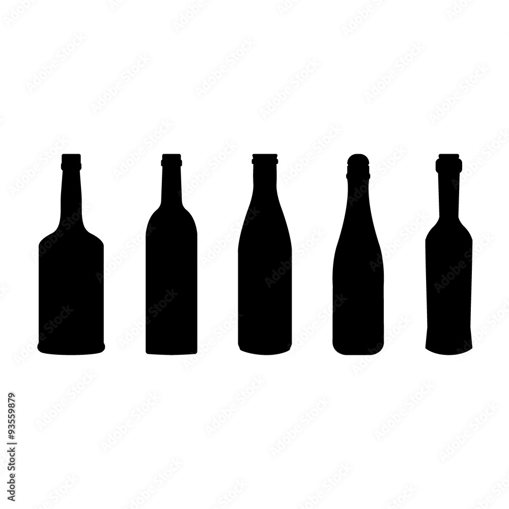 set of bottle silhouette