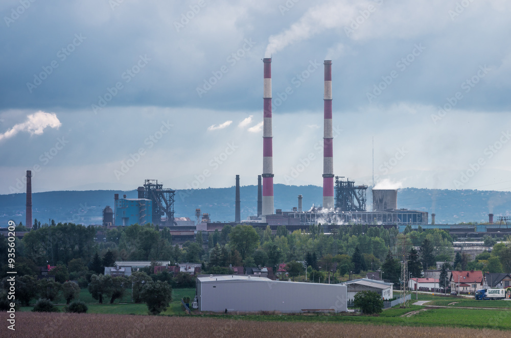Steel mill in Nowa Huta district, Krakow, Poland Steel mill in Nowa Huta district, Krakow, Poland