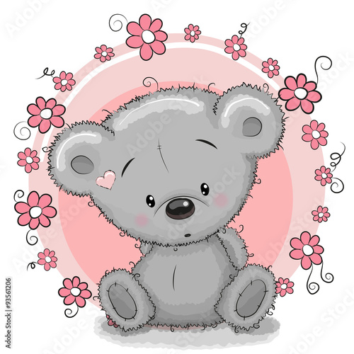 Bear with flowers