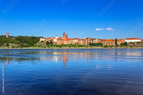 Grudziadz city granaries at Vistula river, Poland