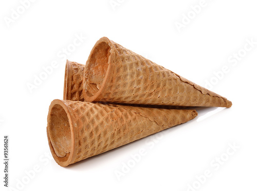 Ice cream cones on white background