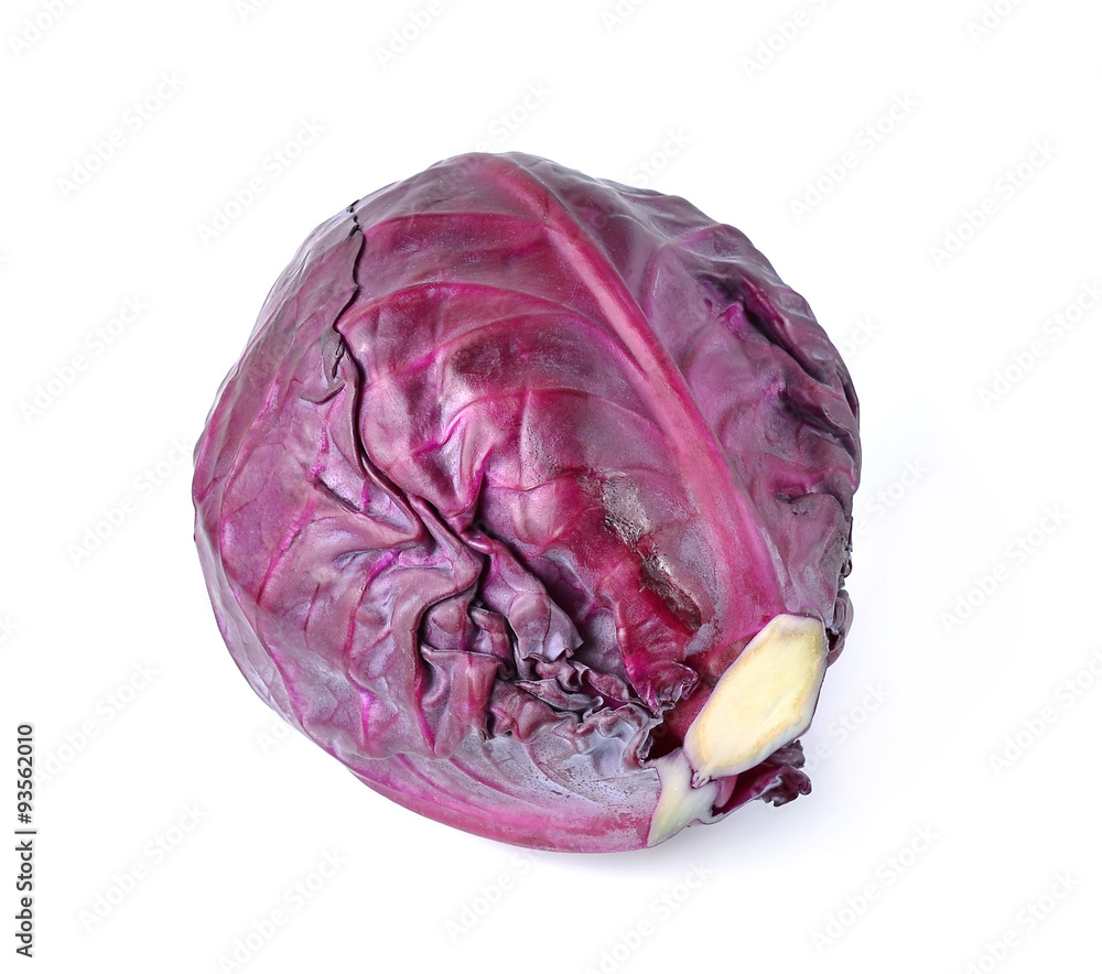 Red cabbage isolated over a white background.