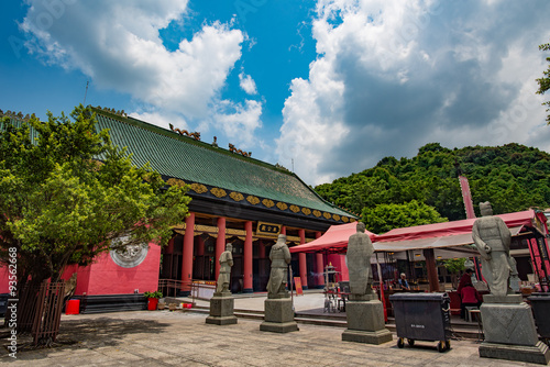HONG KONG, CHINA - August 6, 2015 : View of The ancient chinese temple “Che Kung Temple” under cloudy sky on Aug 6, 2015 in Hong Kong