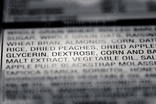 Shallow depth of Field image of Nutrition Facts