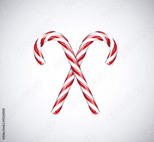 Traditional christmas candy canes isolated on white background.