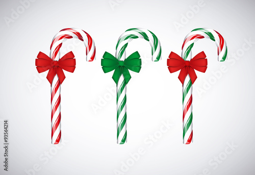 Traditional christmas green and red candy canes collection with