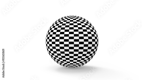 black and white check on a sphere