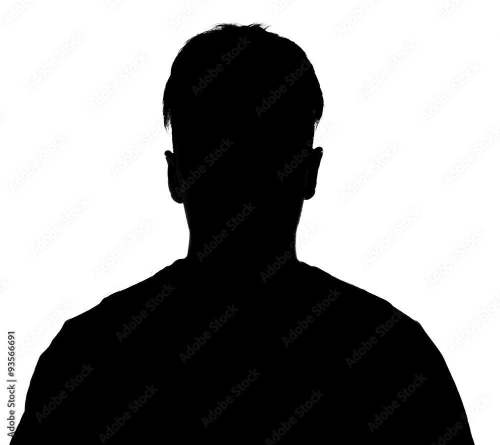 Hidden face in the shadow.male silhouette. Hidden face in the shadow.male silhouette.