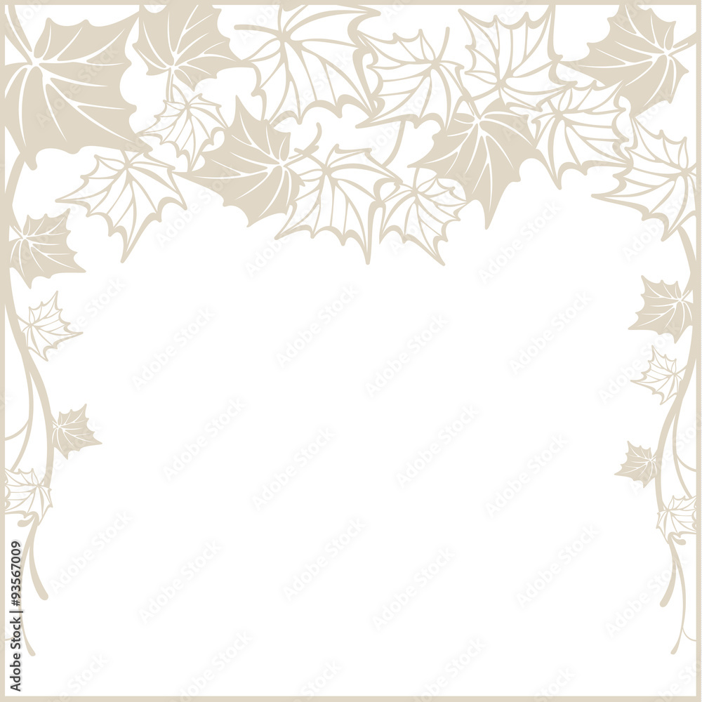 Autumn pattern, with maple leaves. Template for cut Autumn pattern, with maple leaves. Template for cut