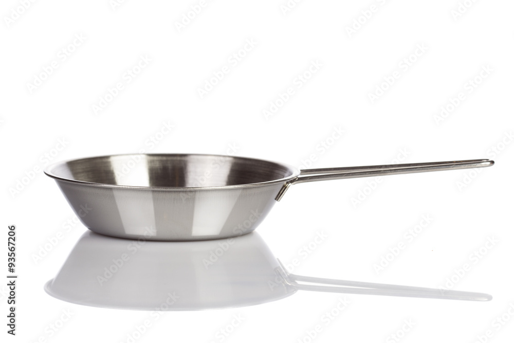 stainless steel pot on white background stainless steel pot on white background