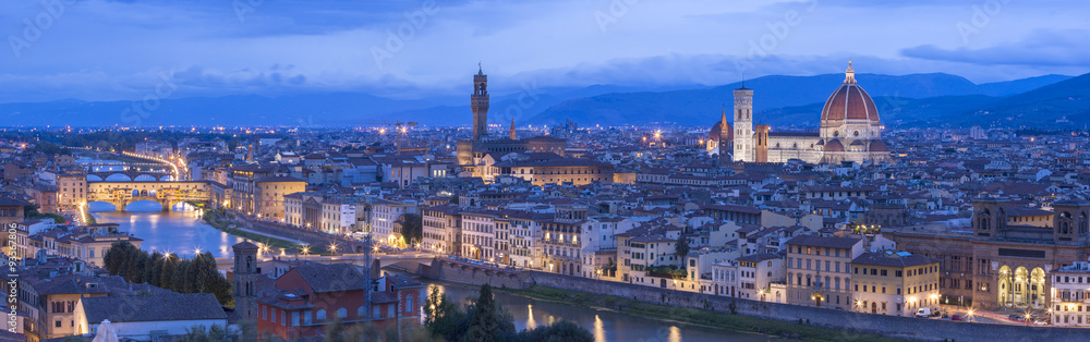 panorama go morning twilight of Florence in Italy